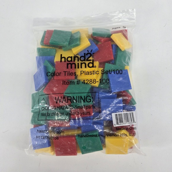 hand2mind Other - hand2mind Color Tiles Plastic Set 100 Math Manipulatives 4288-100 Kids Learning